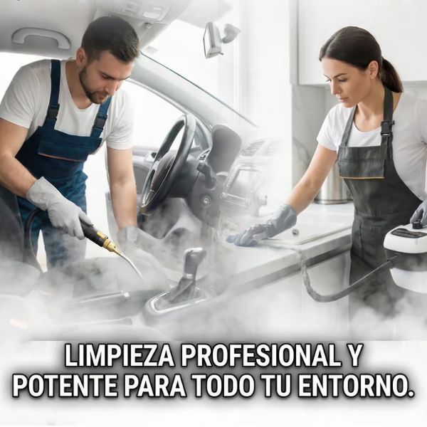 Limpiador a Vapor Alta Presión y Temperatura 2500W - Limpia sin químicos ni fricción