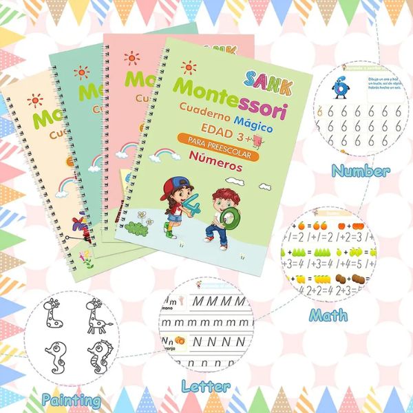 🎁 Set Cuadernos Mágicos Montessori ✍️📚 – Diversión, aprendizaje y práctica sin fin 💛
