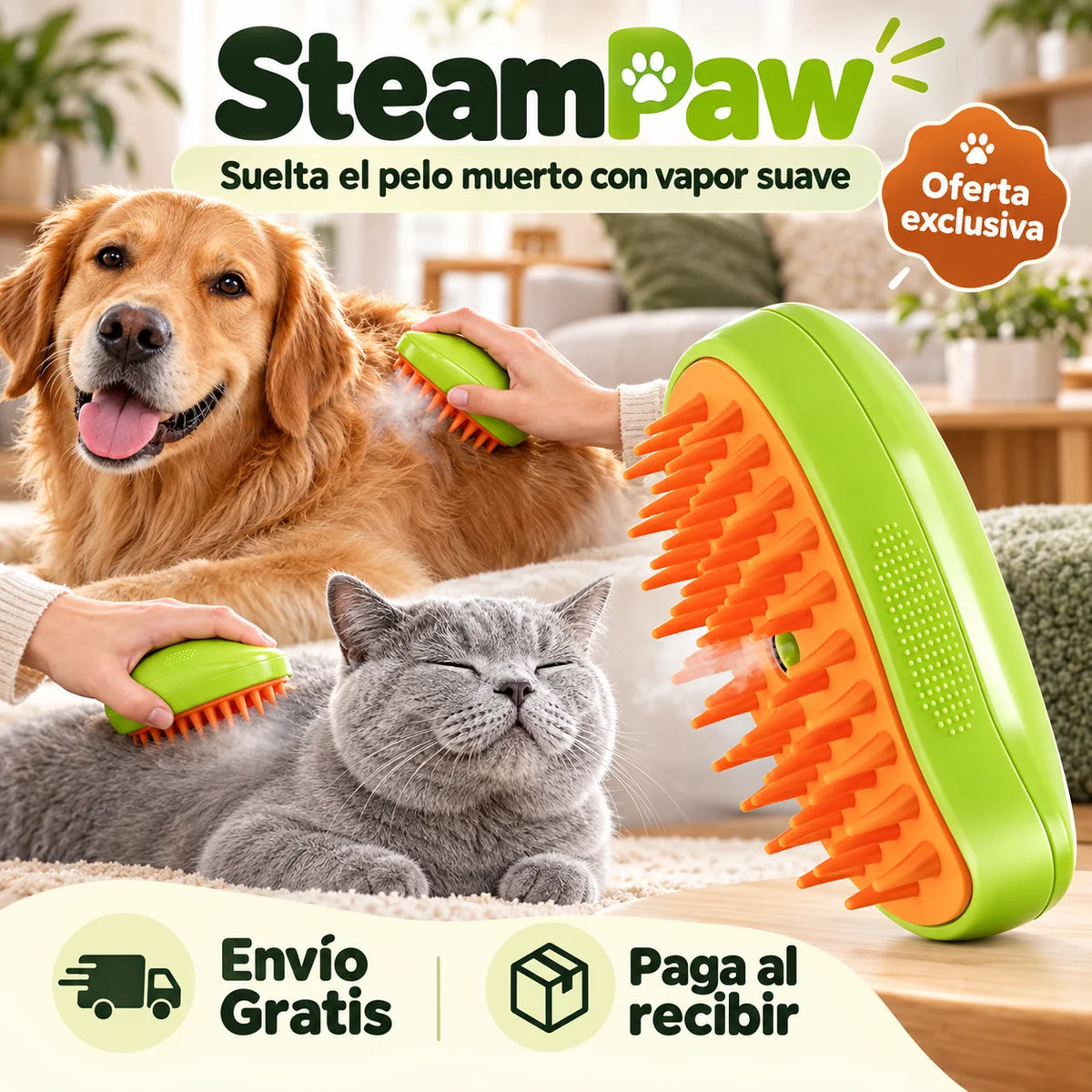 SteamPaw - Suelta el pelo muerto con vapor suave