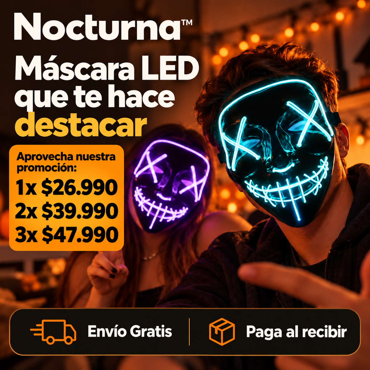 Nocturna™ - Máscara LED que te hace destacar