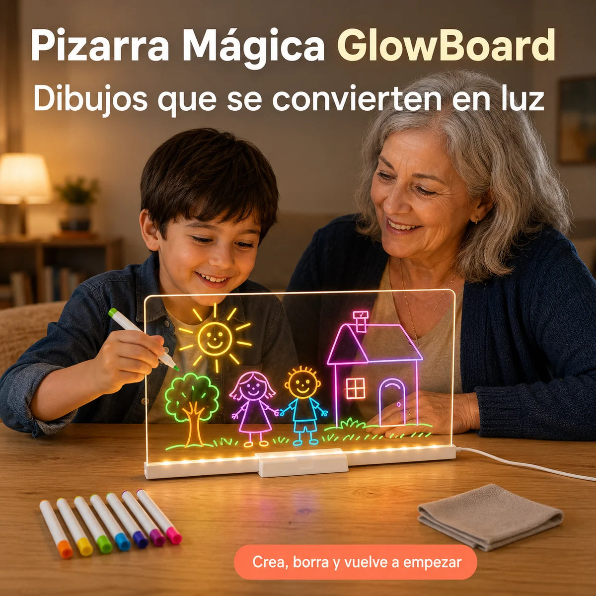 Pizarra Mágica GlowBoard - Escribe y brilla al instante