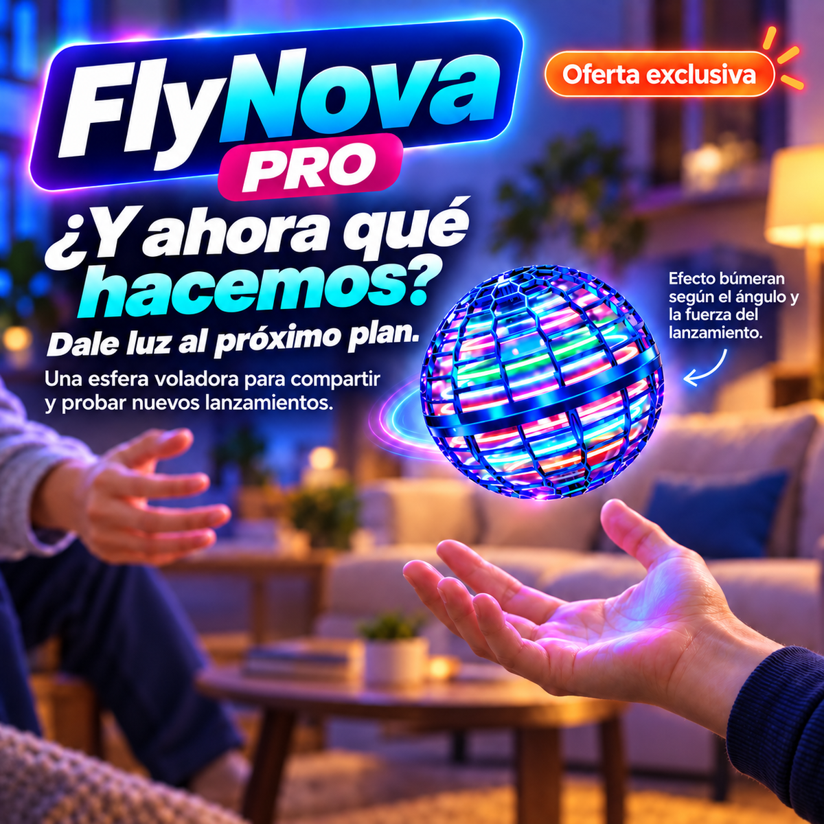 FlyNova Pro - Esfera con luces que vuela y vuelve