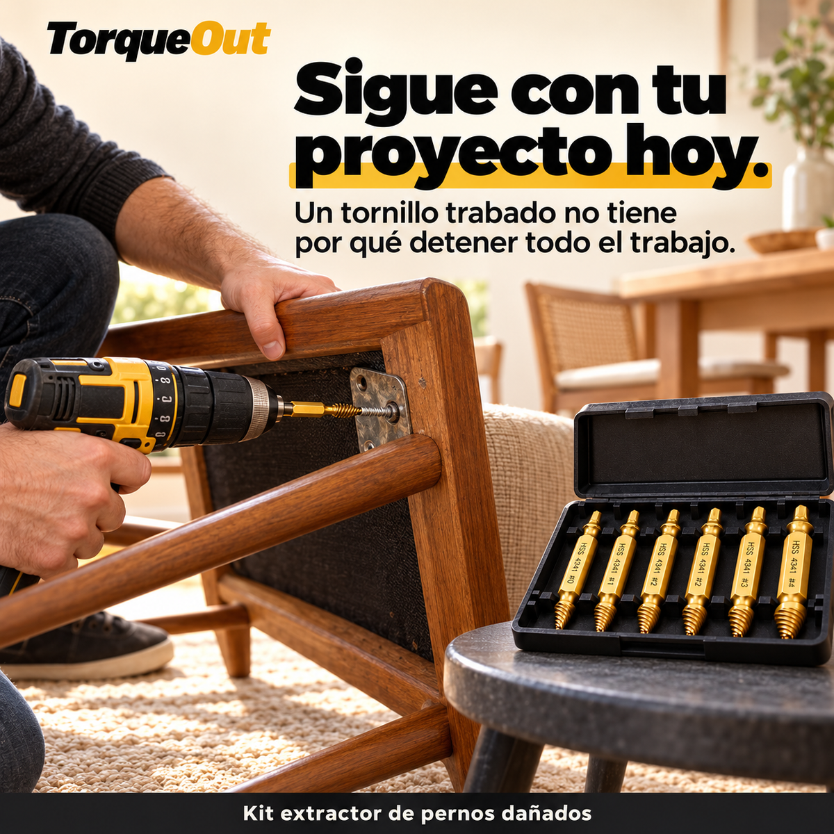 TorqueOut - Kit extractor de pernos dañados