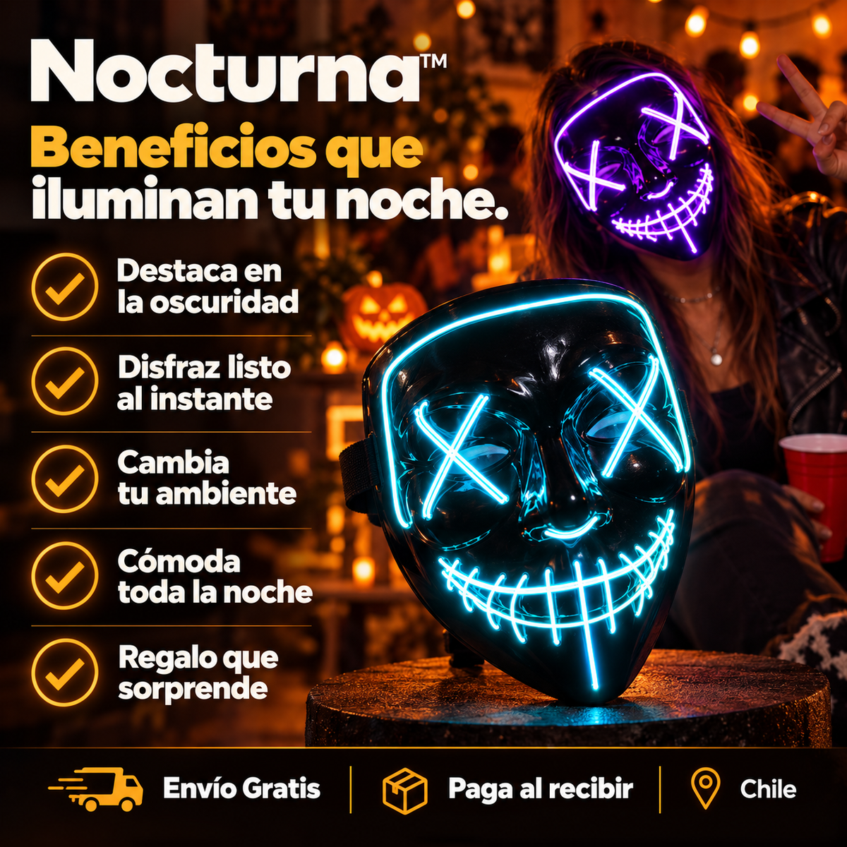 Nocturna™ - Máscara LED que te hace destacar