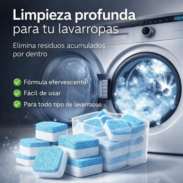 Pack 60x Pastillas Limpiadoras Lavadora - Elimina olores y suciedad en un solo ciclo
