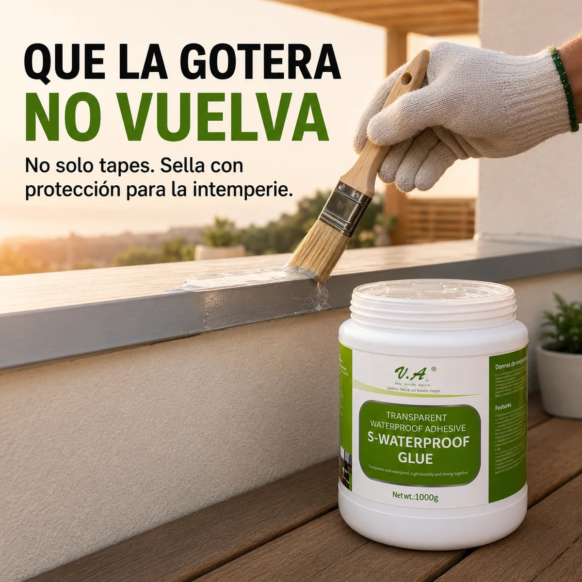 Waterproof Adhesive 1000g - Sella y no gotea más