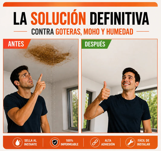 Cinta Tapa Goteras - Sella, impermeabiliza y no se despega.