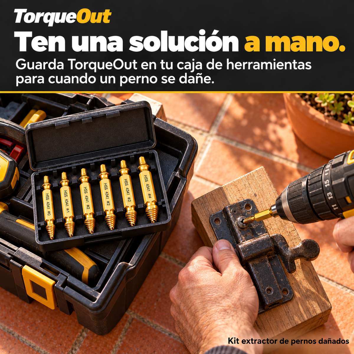 TorqueOut - Kit extractor de pernos dañados