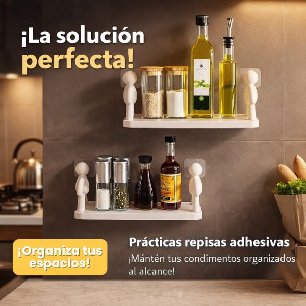 MiniPeople Repisa Decorativa Hogar – Organiza tus Espacios Fácilmente sin Taladrar 🏠✨