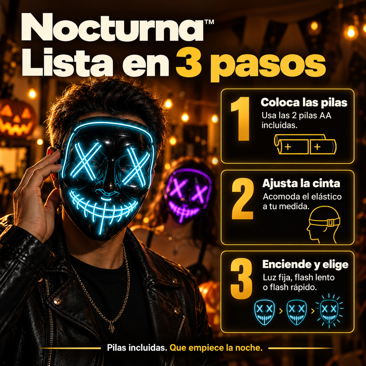 Nocturna™ - Máscara LED que te hace destacar