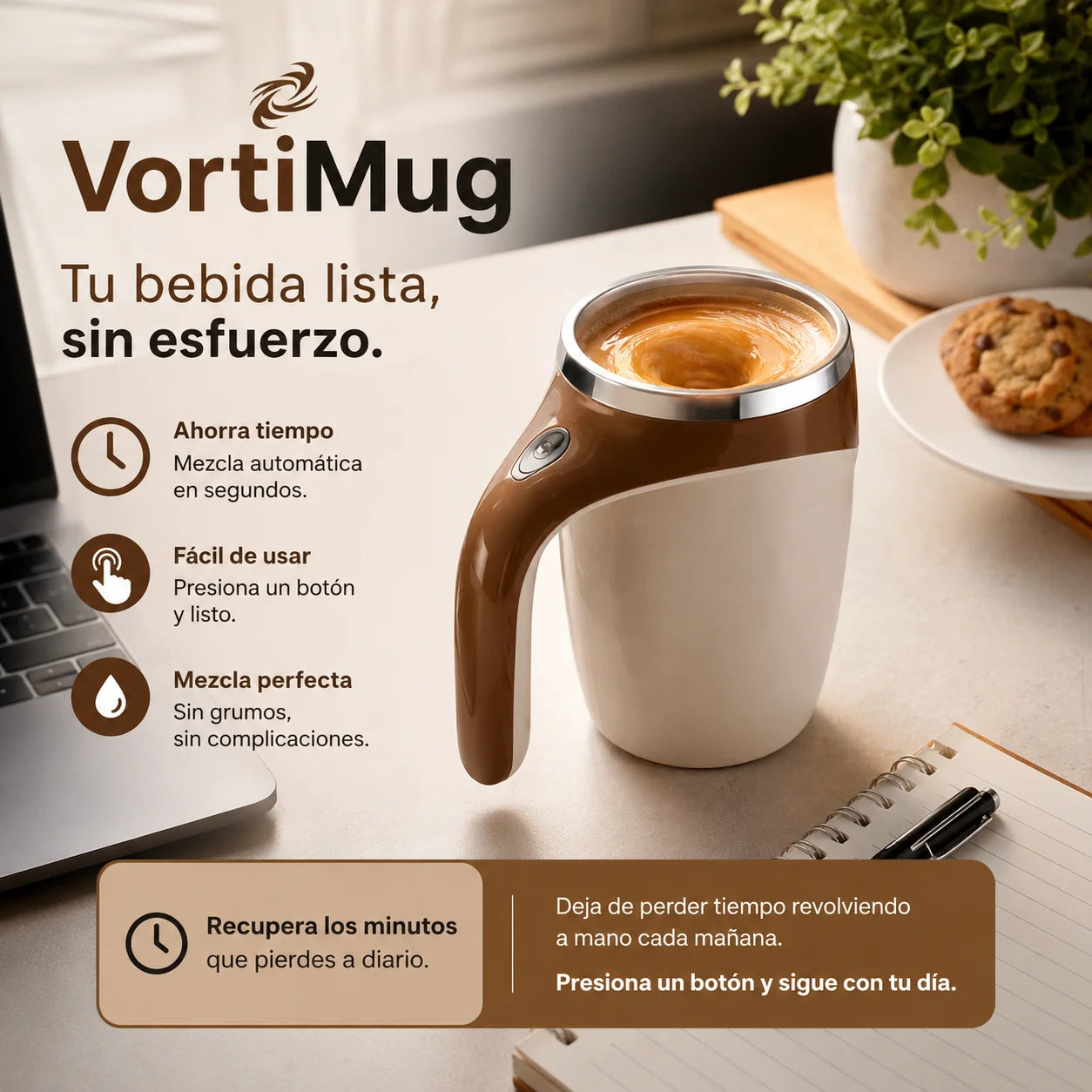 VortiMug - Mezcla tus bebidas con solo un botón