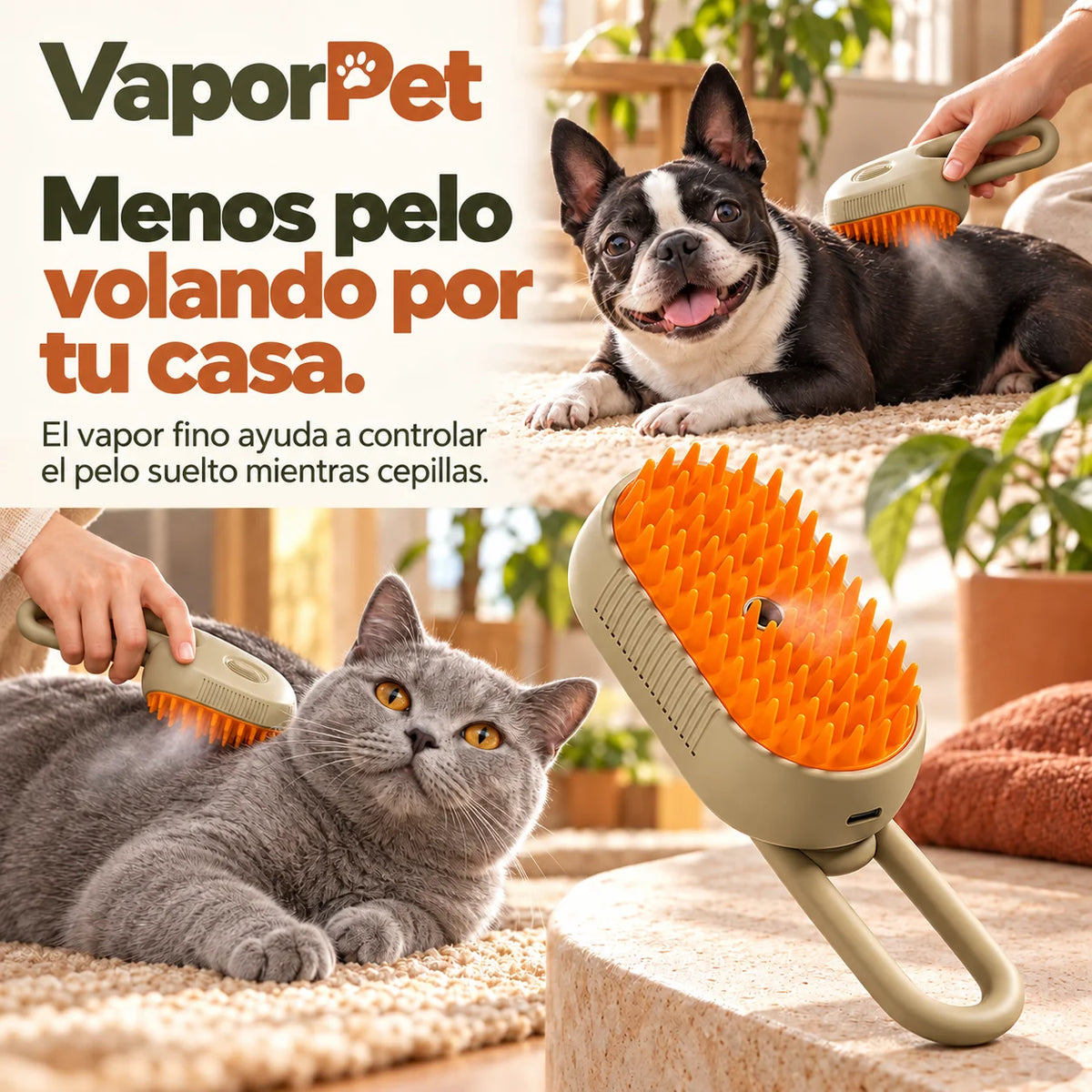 VaporPet - Cepillado sin pelos volando