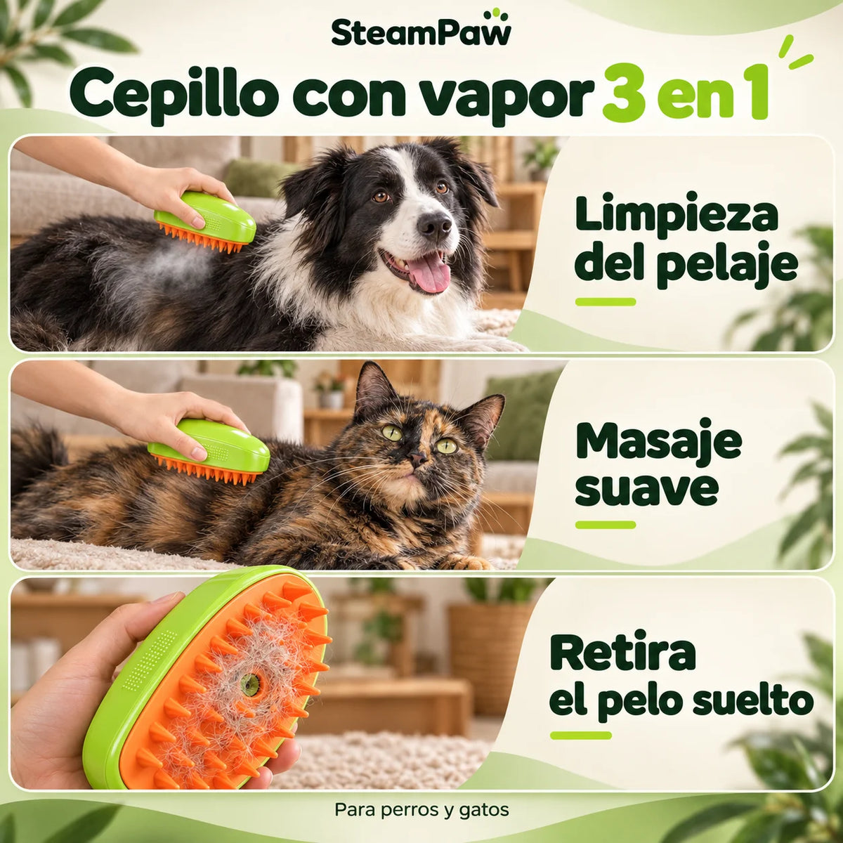 SteamPaw - Suelta el pelo muerto con vapor suave