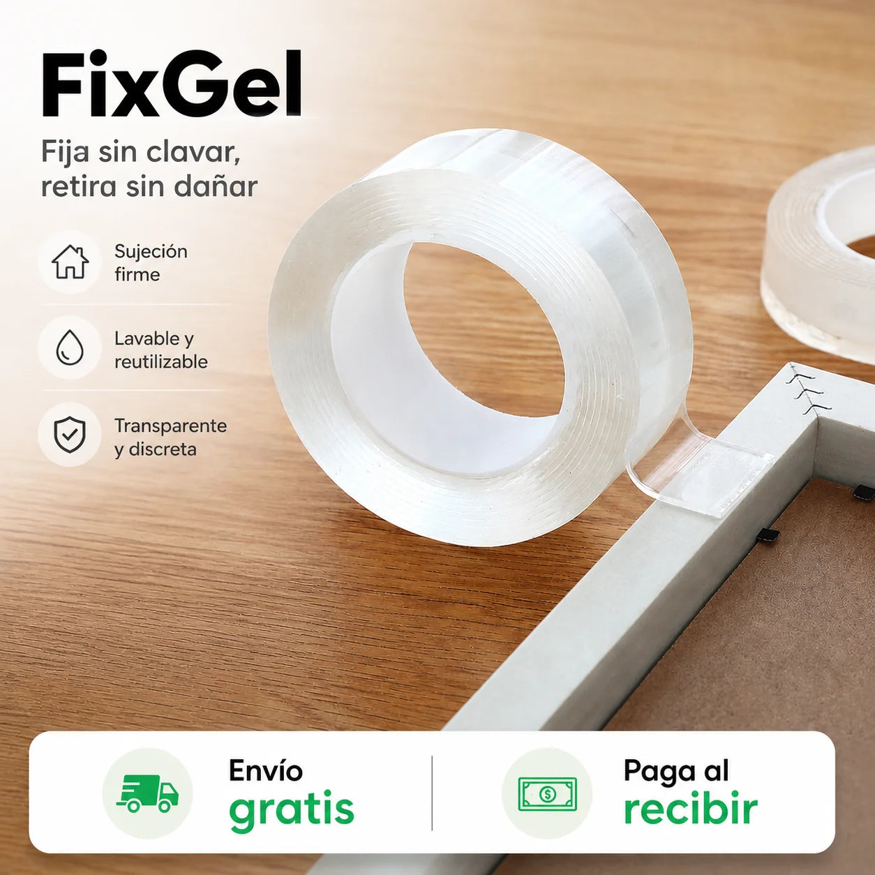 FixGel - Fija sin clavar, retira sin dañar.