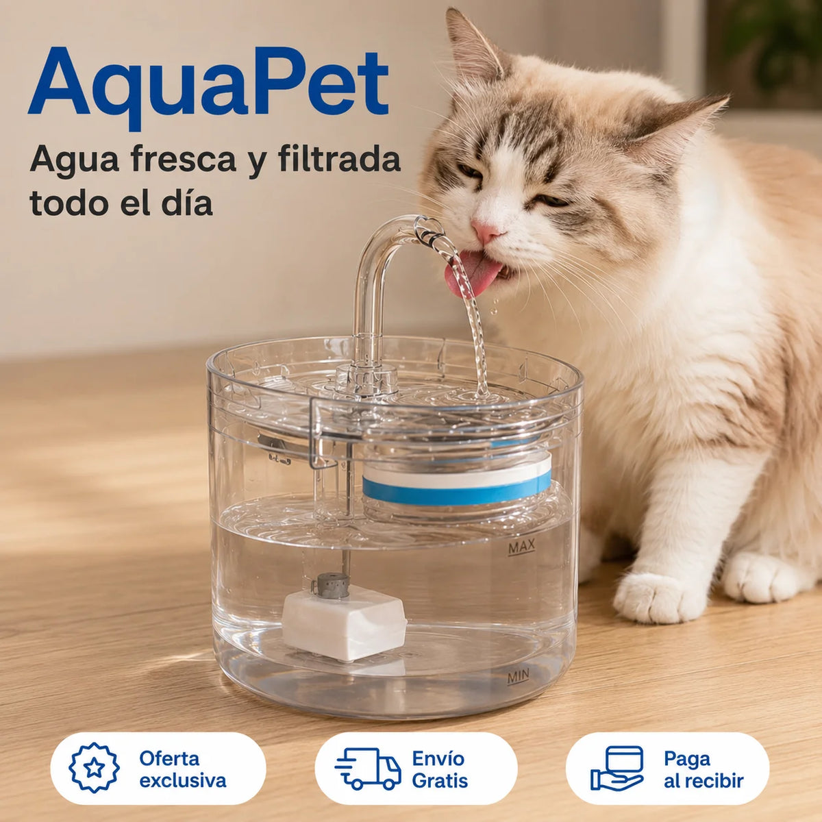 AquaPet - Agua fresca y filtrada todo el día
