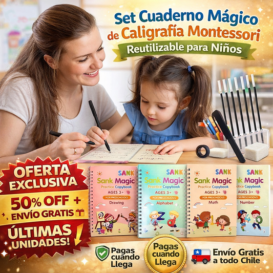 🎁 Set Cuadernos Mágicos Montessori ✍️📚 – Diversión, aprendizaje y práctica sin fin 💛