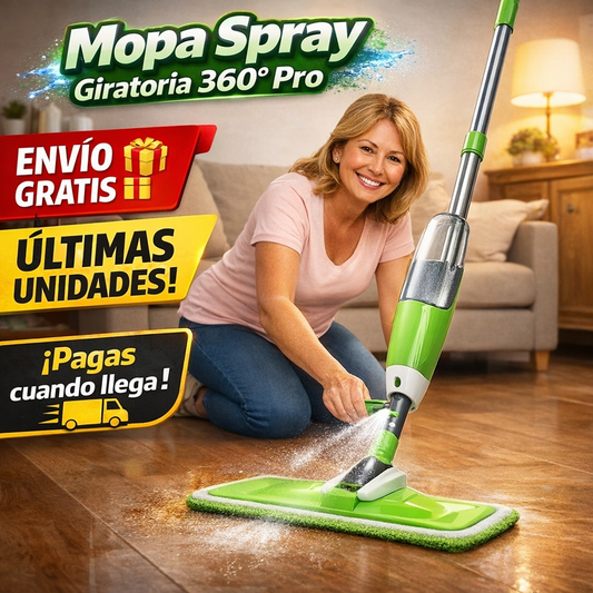 Trapeador Mopa Spray Giratorio 360° Pro con Microfibra 🧼✨