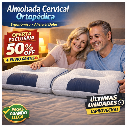 Almohada Cervical Ortopédica 💆‍♂️🛌 Protección Ergonómica Para Aliviar El Dolor 💙💤