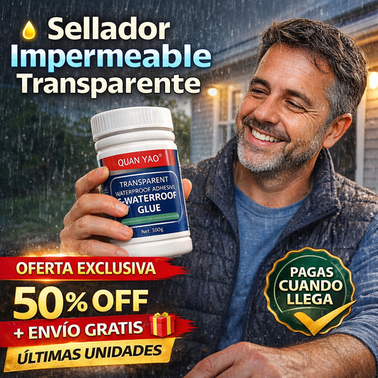 Sellador Impermeable Transparente 300 g 💧 Tapagoteras Protección Anti Lluvia + Envío Gratis🚗✨